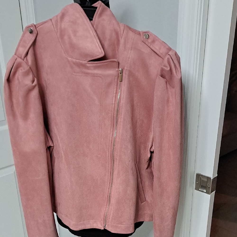 LC Lauren Conrad Blush Pink Suede Jacket